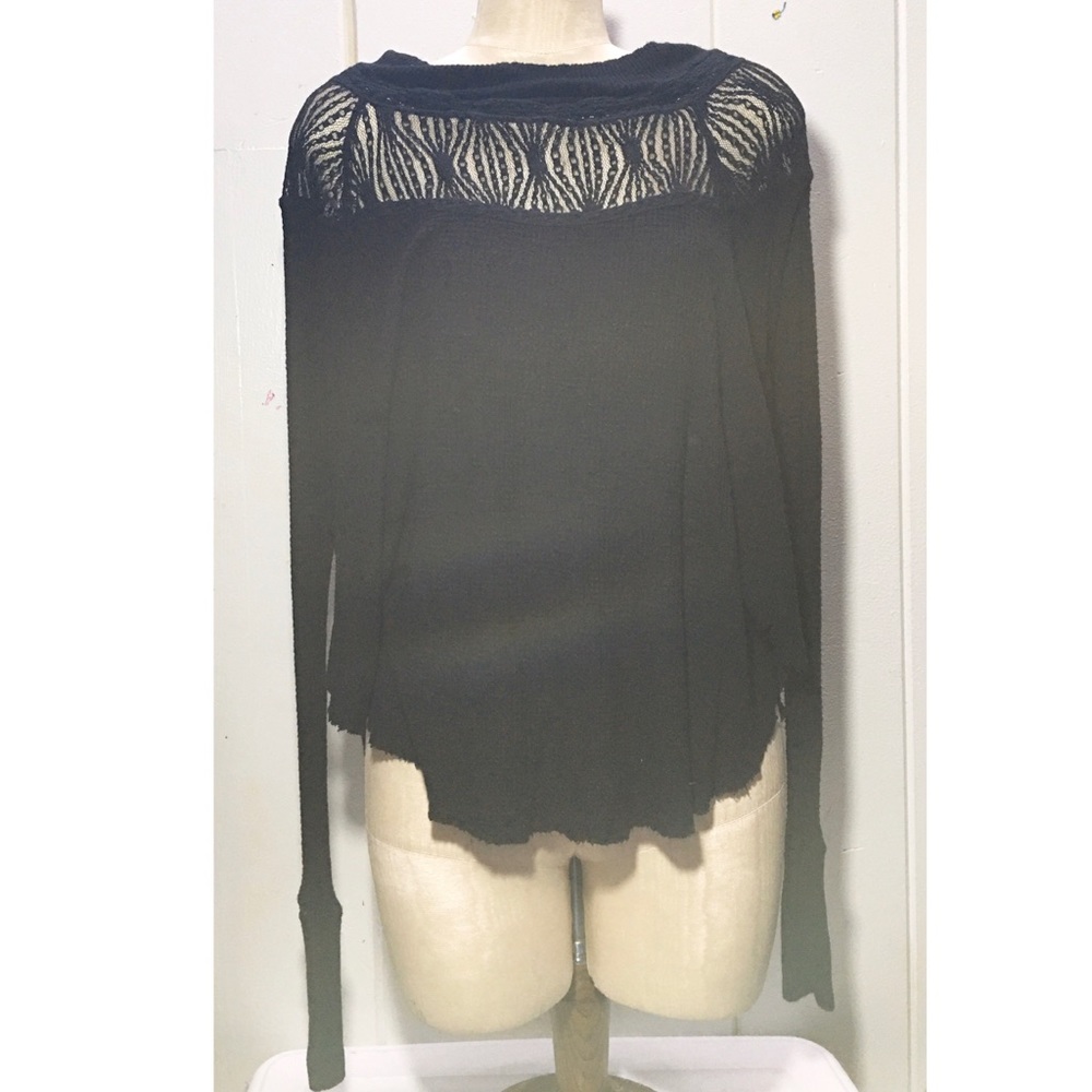 FREE PEOPLE BLACK LONG SLEEVE TOP Women’s S